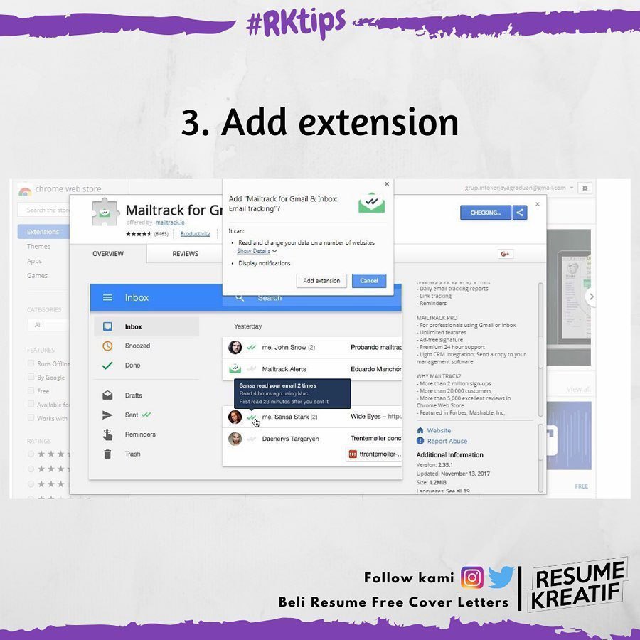 aaizatnizam's tweet photo. TIPS&amp;TRIK CHECK STATUS #GMAIL
MOHON KERJA ANDA DAH DIBUKA ATAU BELUM OLEH STAF HR.
.
RUGI TAK SHARE TIPS NIE BEB! https://t.co/GhPfaHrdSx