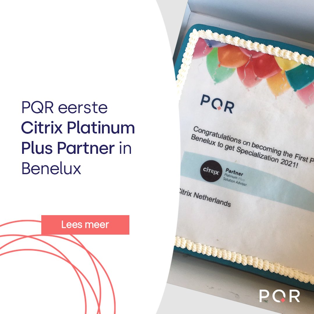 PQRnl's tweet photo. PQR behaalde onlangs de Workspace en Networking specialisatie als Citrix Solution Provider en dat betekent dat we nu officieel Citrix Platinum Plus Partner zijn! We zijn de eerste partner in de Benelux met deze status: https://t.co/4Ctup6ftOM
#pqr #rustmakers #citrix #partner https://t.co/crtNX8OaR1