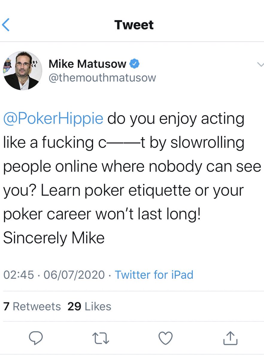 Astonishingly classy response by  @PokerHippie after being threatened with physical and sexual assault by an unhinged lunatic.