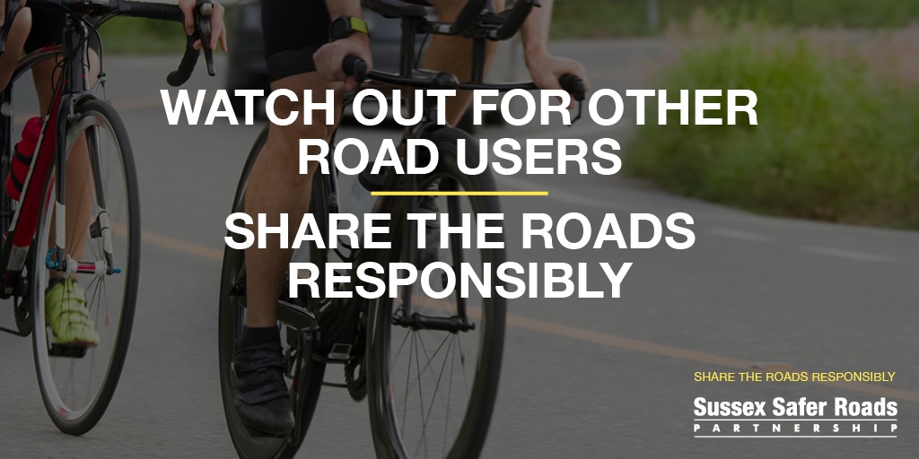 When you're out cycling, take care when overtaking other road users and watch out for vehicles behind you. Leave plenty of room when passing parked vehicles and watch out for pedestrians stepping into your path. See more road safety advice at  orlo.uk/sussexsaferroa… @SussexSRP
