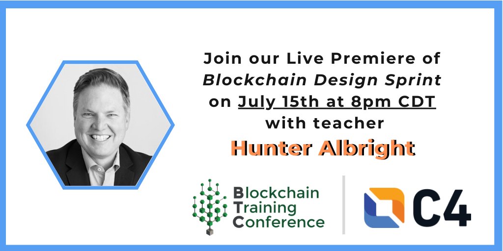 Join us this week for a Live Premiere session with @HunterAlbright about designing your #blockchain business model: youtube.com/watch?v=MKo0xB… #crypto #LearnMoreWithC4