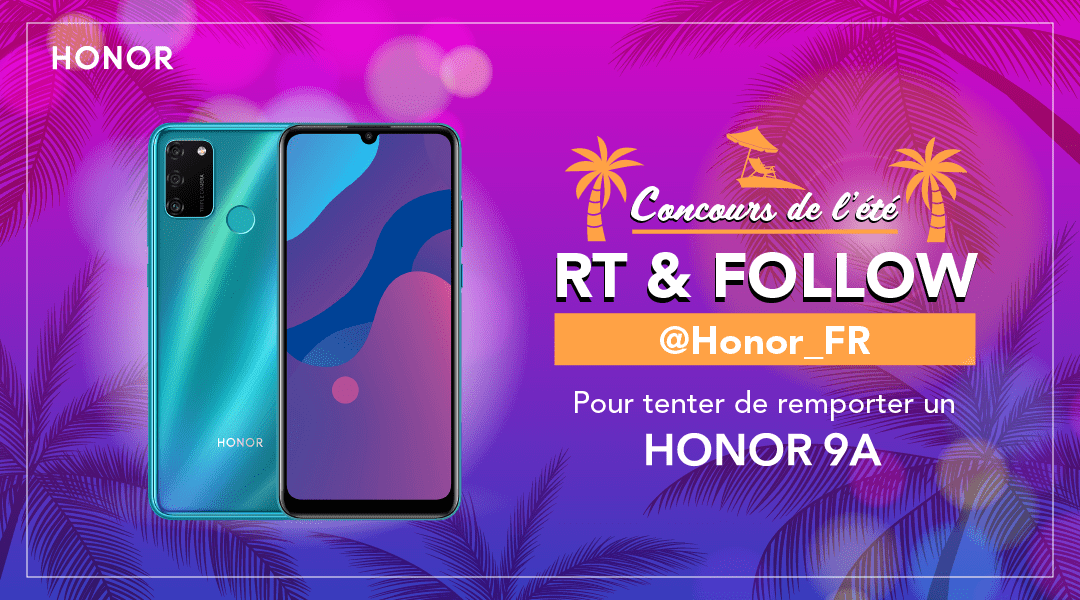 Honor_FR's tweet image. C'est parti pour les concours de l'été HONOR ! ☀
On commence avec le HONOR 9A pour un maximum d'autonomie 📱

Pour participer : 
🔄 RT ce tweet 
➡ Follow @Honor_FR

✅ Tirage au sort le 12/07