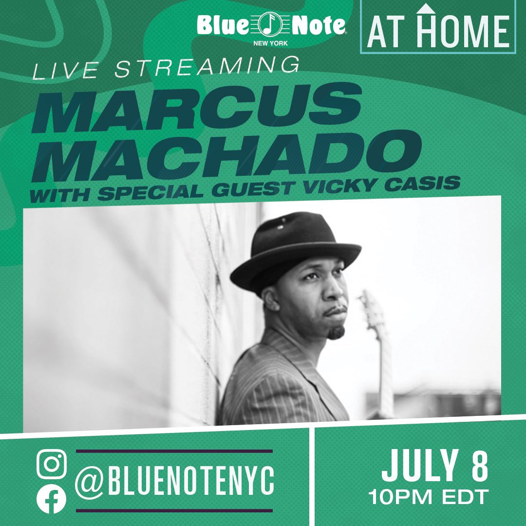 Marcus__Machado's tweet photo. Come Vibe With Us On Wednesday Night 10pm @BlueNoteNYC On IG & FB. Gonna Be Playing Some New Tunes With Special Guest @vicky_casis #marcusmachado #mdrix #bluenote #vickycasis #newvibes #guitarist #staytuned #dangelicony https://t.co/BBjtvsY3L0