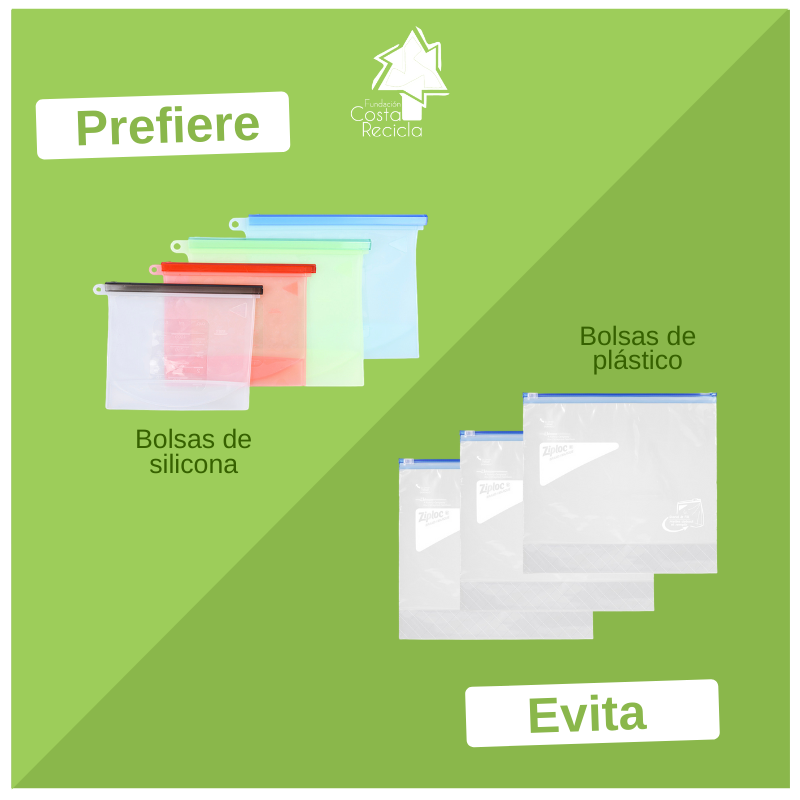 CostaRecicla's tweet photo. Las bolsas plásticas son comúnmente utilizadas para guardar alimentos o artículos variados pero generan un daño importante al medio ambiente.

Por eso hoy te motivamos a preferir bolsas de silicona en vez de las plásticas. #CostaRecicla https://t.co/hMqovRoOYJ