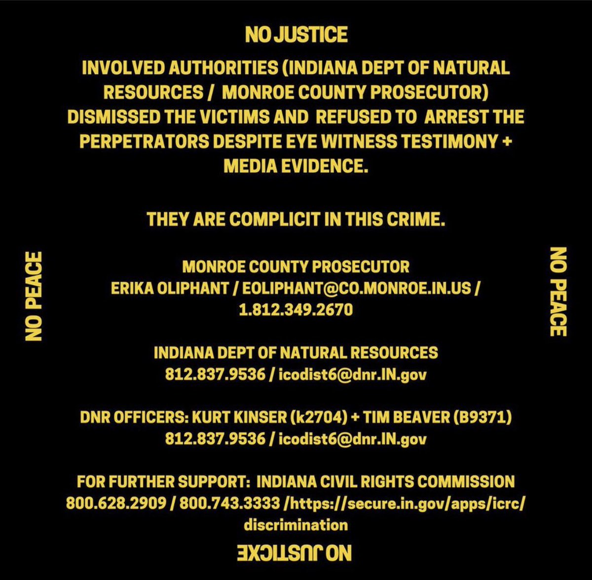 take a moment today to demand justice for vauhxx rush booker, a black man nearly lynched this week in bloomington, indiana. it’s a miracle he’s alive. we need to demand the arrests of these heinously racist and violent men before they strike again. more info below