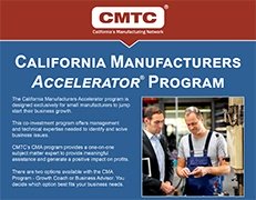 R4Innovation's tweet photo. Looking for ways to improve growth? CMTC offers the California Manufacturers Accelerator (CMA) program designed for small and medium-sized manufacturers looking for outside technical expertise. Find out how the #CMAProgram may be the right fit for you.   https://t.co/EWscpV5ZXk https://t.co/vEiGJpfNYm