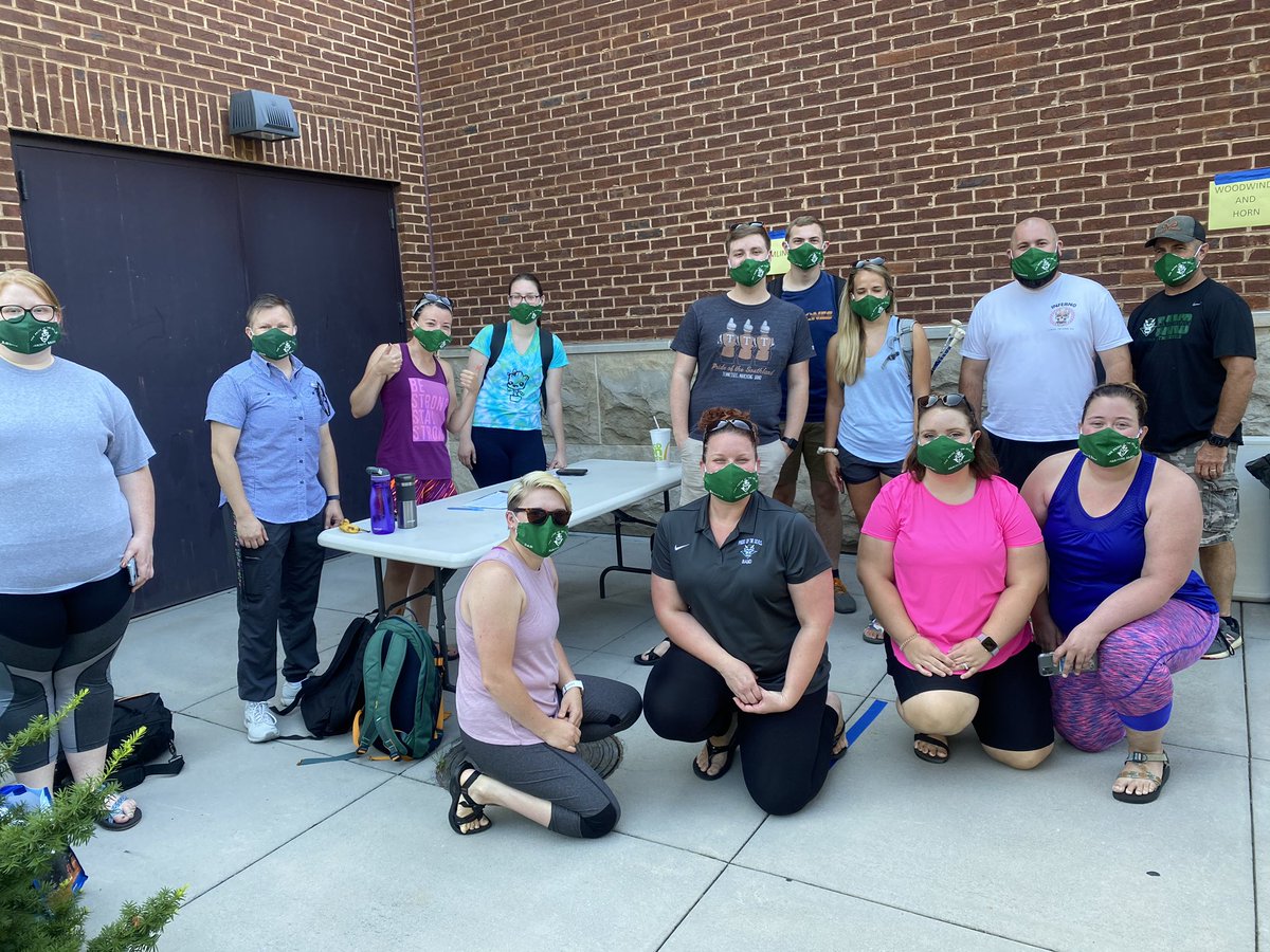 “Banding” together!  The GHS staff is matching in their Pride of the Devils masks made by Reed McAmis!!!  Thank you Reed! 💚