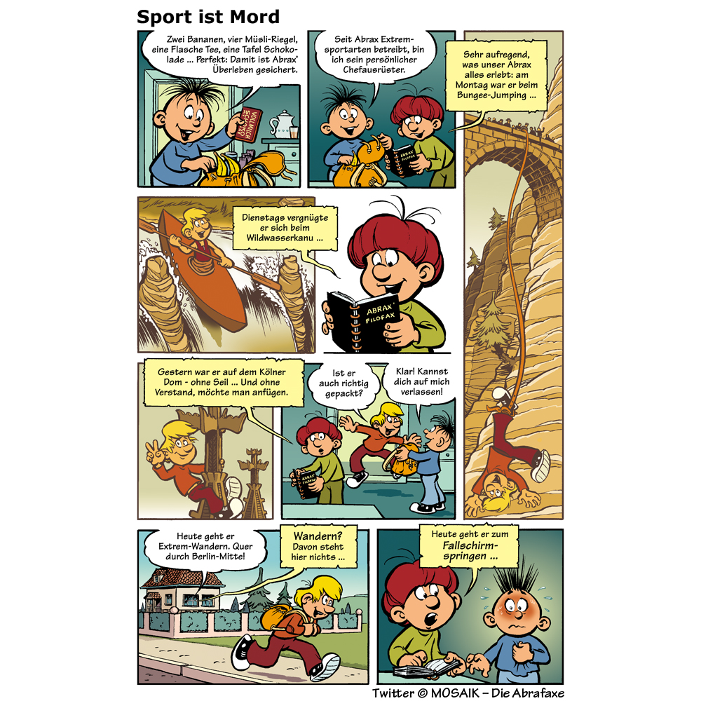 mosaikcomic's tweet photo. Sport ist Mord – und kann offenbar besonders tödlich sein, wenn man Califax seine Sachen packen lässt ... 😱

+++ 🛒 MOSAIK-Shop: https://t.co/U7n2vMcObL
+++ 📬 MOSAIK-Abo: https://t.co/CzlPjuTl2R

#mosaikcomic #abrax #brabax #califax #onepager #1999 #sportistmord https://t.co/3VrKcRCMvE