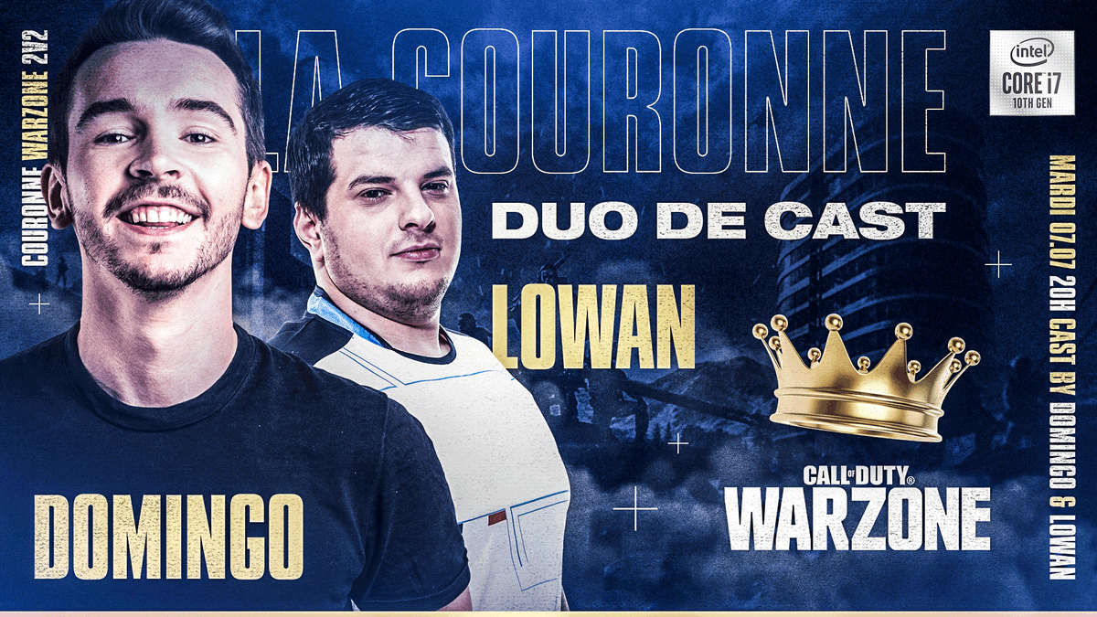 DomingoTV's tweet photo. Tournoi en duo donc cast en duo : @DominGo &amp; @LowAn seront là pour commenter toute la soirée 👑

Les équipes : 

1. Locklear &amp; Squeezie
2. Zank &amp; Telo 
3. Chowh1 &amp; ESK
4. Zack &amp; Riskin
5. Skyrroz &amp; Mabzouel https://t.co/ENhZLKxEOb