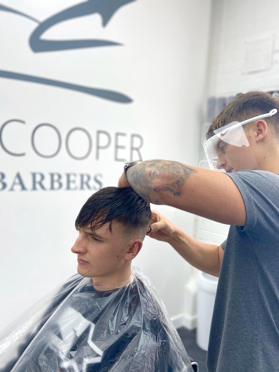 Great to Be Back! #fincooper #fincooperbarbers #barber #modernbarber #honley #huddersfield #holmfirth #barbershop #menshair #visorlife Lots of Extra Hygiene Procedures in Place #LockdownHair BOOK NOW to avoid more delay!!