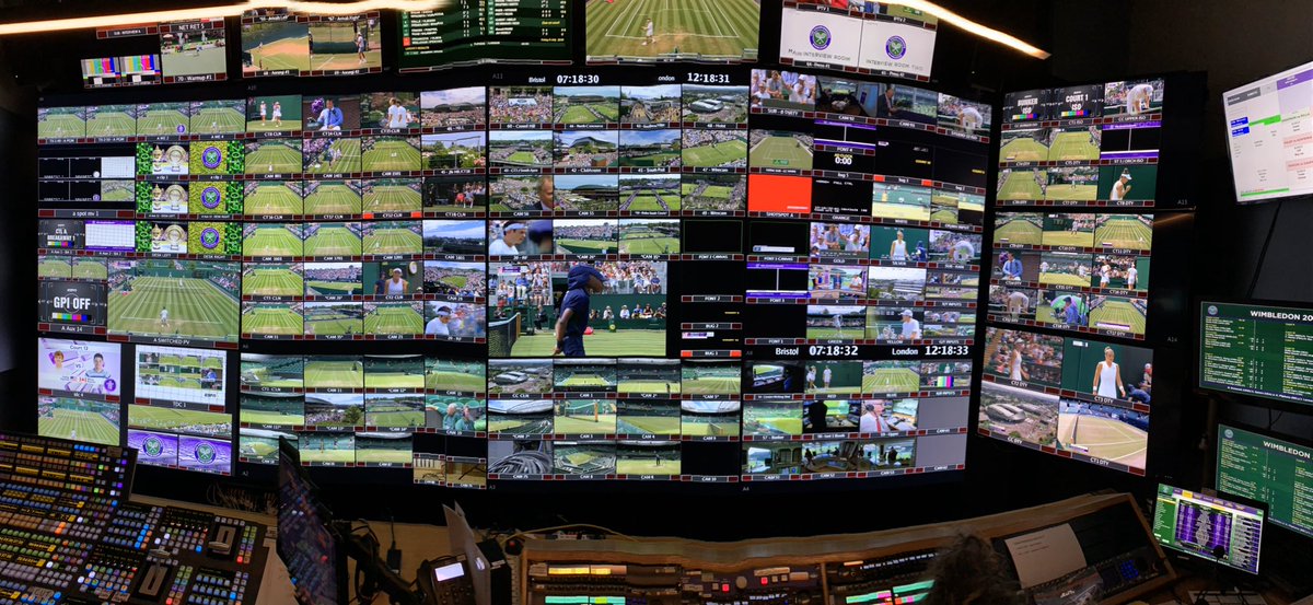 Today’s #Wimbledon fortnight pic is inside our main control room.  Sadly “manic Monday” and the “greatest day in tennis” is very quiet this year. I bet our control room looks and sounds a lot different as well.