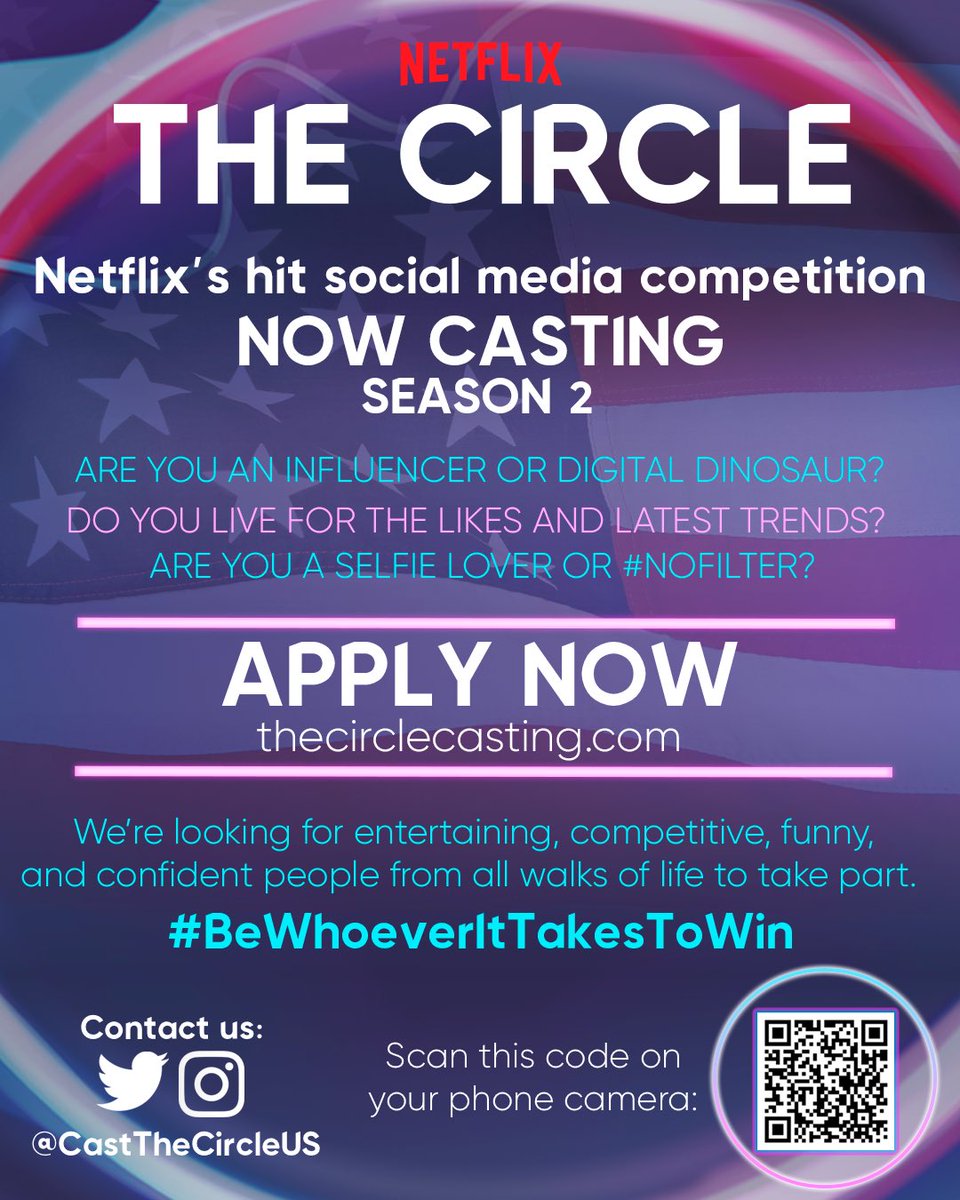 Looking for NEW players in the US to enter season ✌️ of #TheCircle ⭕️🇺🇸APPLY NOW - thecirclecasting.com