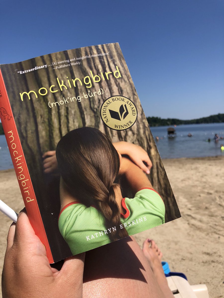 KDirge's tweet photo. Some summer reading at the lake on this gorgeous Monday #bhsreads https://t.co/uPudleNP0O