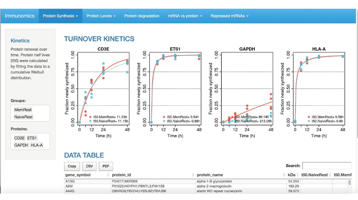 10) ... and my favourite things about this paper - The data is available on a super easy to use website:  https://www.immunomics.ch  Hours of fun looking through the protein/mRNA dynamics await (and you don’t need a bioinformatics degree to be able to do it!)