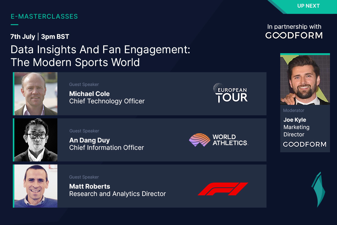 iSportconnect's tweet photo. 📌 TOMORROW - 3pm BST

📝 Register now! - https://t.co/xDcDfRtf9r

'Data, Insights and Fan Engagement: The Modern Sports World', in partnership with Goodform.

⭐️ Featuring: @EuropeanTour, @WorldAthletics and @F1 
#iSportconnect #eMasterclass https://t.co/2VtpjhgAec