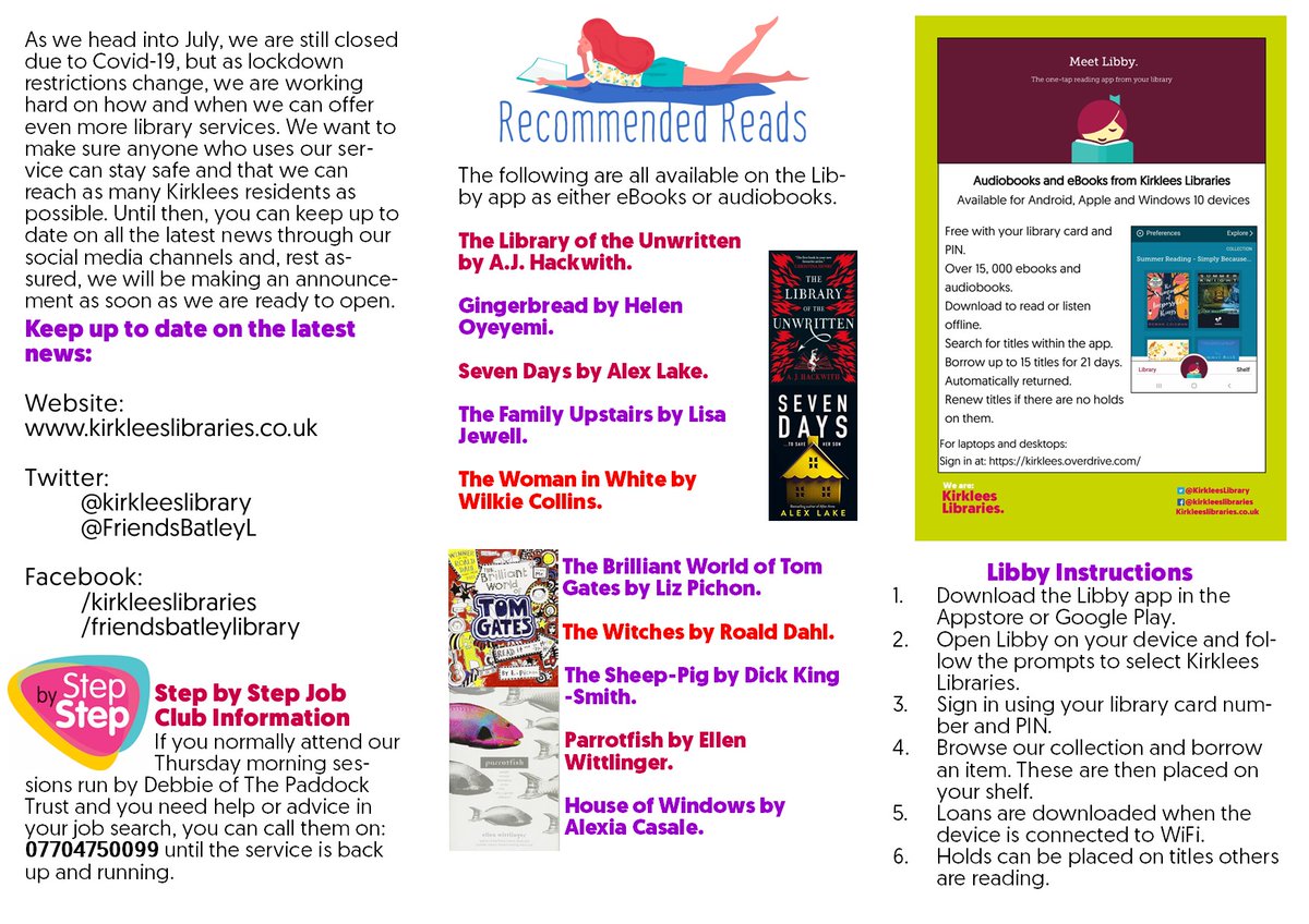 Hot off the press (or the computer at least) here's the latest Batley Library newsletter!