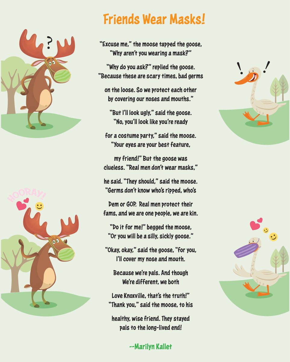 mkallet's tweet photo. Here's the poem Mayor Kincannon asked me to write about masks. The city artist did the graphics. https://t.co/MKVKrw5wRX