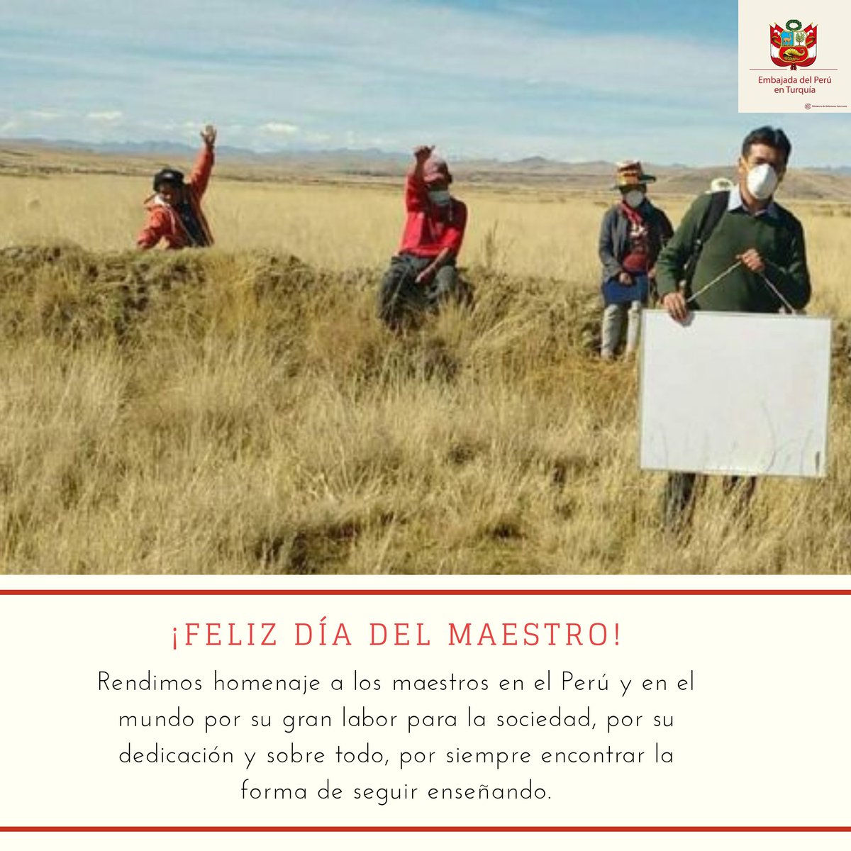PeruEnTurquia's tweet photo. ¡Feliz día del maestro!
Öğretmenler Günü Kutlu Olsun! https://t.co/9Oc9uinlV4