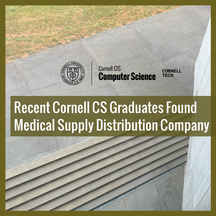 Cornell_CS's tweet photo. A new company, Response—founded by recent Cornell CS graduates Keivan Shahida @kshahida2450, @KaisBaillargeon, and Nolan Gray—is building a marketplace of verified medical suppliers. Read a new interview with one of the co-founders.
https://t.co/LoviV5cDkt https://t.co/HrLFaJydf7