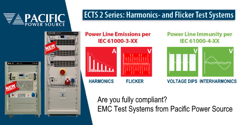 Testing products for CE mark compliance to power line emissions and immunity? If so, are you fully compliant with all relevant IEC61000-3-XX and IEC61000-4-XX standards? The new ECTS2 Series from Pacific Power is. Learn more at bit.ly/3iEKZRY  #Pacificpowersource