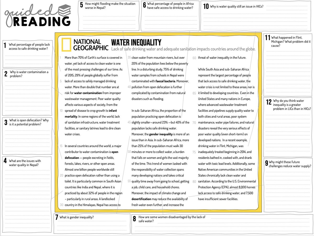MrHand__'s tweet image. National Geographic is always a good go-to if you're wanting to incorporate longer texts into KS3 lessons. I've seen this technique used in History to help analyse sources, so thought I'd try adapt for Geography. Print on A3 and pre-teach the tier 3 vocab.