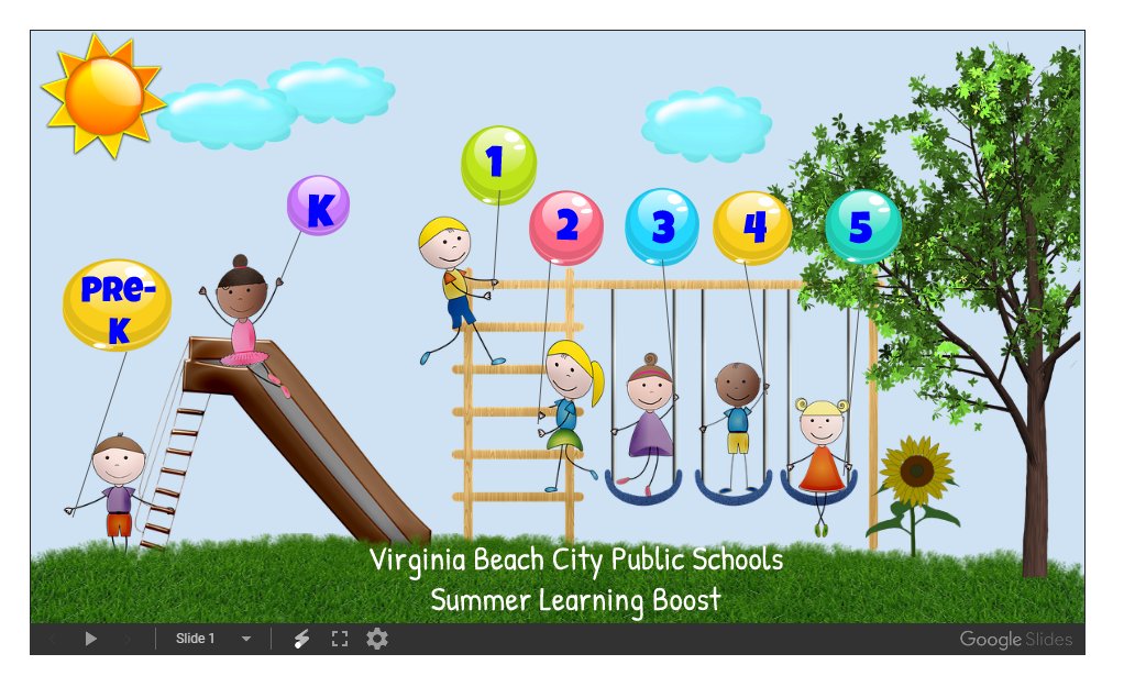 MaryJStewart4's tweet photo. Have you seen the amazing VB Summer Learning Boost Site? It features 4 weeks of asynchronous math &amp; LA activities for PreK - 5th grade students!  All created by VBCPS teacher rockstars.  It is now live in the Clever portal. Share the news! @vbcpsdtal @D_Colucci1 @vbschools https://t.co/CqJUelLeko