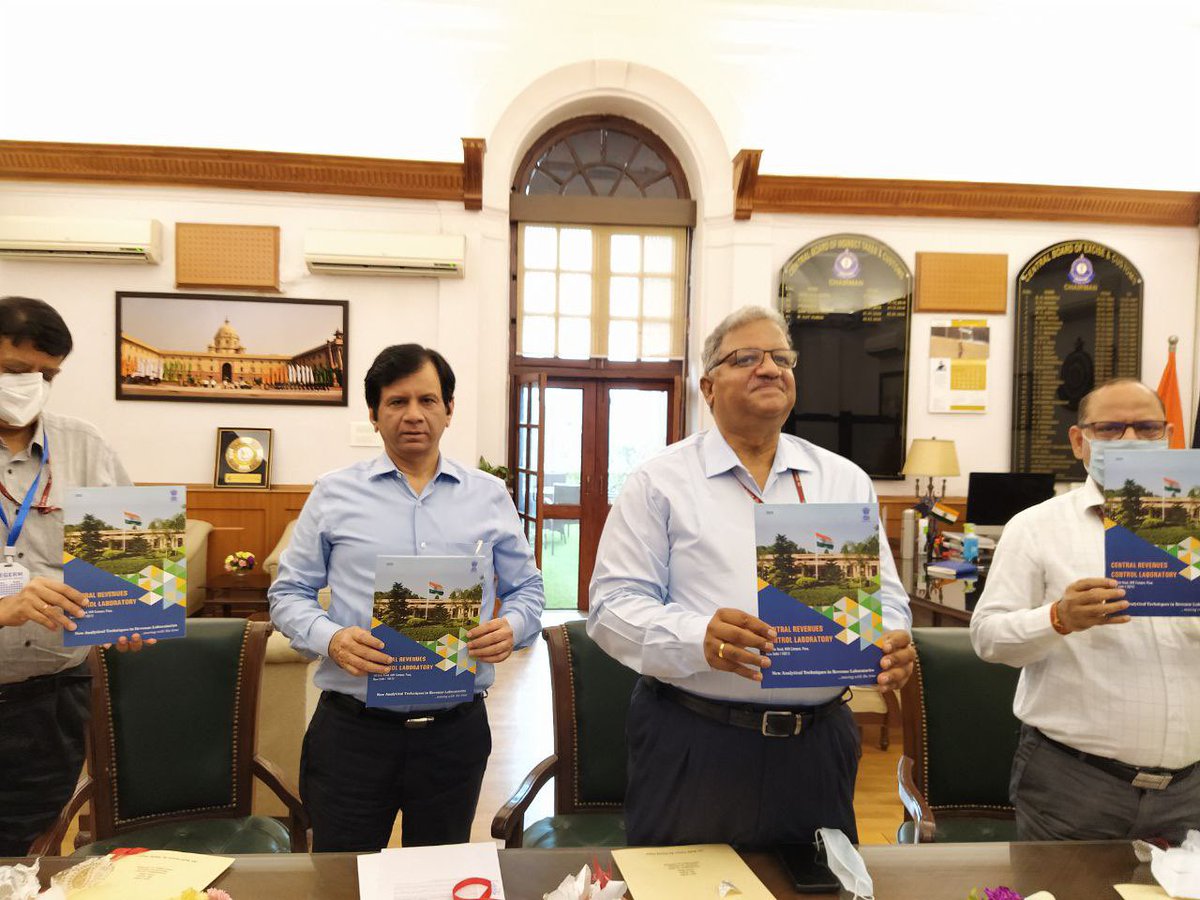 Chairman CBIC Sh. M Ajit Kumar &amp; Board Members inaugurated a Brochure prepared by CRCL to increase awareness about its new capabilities with the help of real cases so that officers can utilise the new facilities in the interest of trade facilitation and better enforcement #EODB