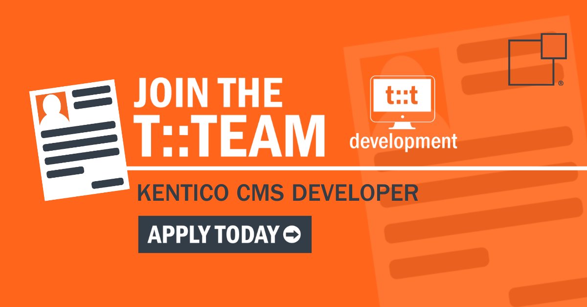 thundertech's tweet photo. We're looking for a Kentico CMS #developer who's a motivated, organized and team-oriented individual who is proactive and has a desire to be the best at what they do. 
Know someone who fits the bill? Pass this along! https://t.co/IogTp0TPk6 https://t.co/q84ni8CDZ9