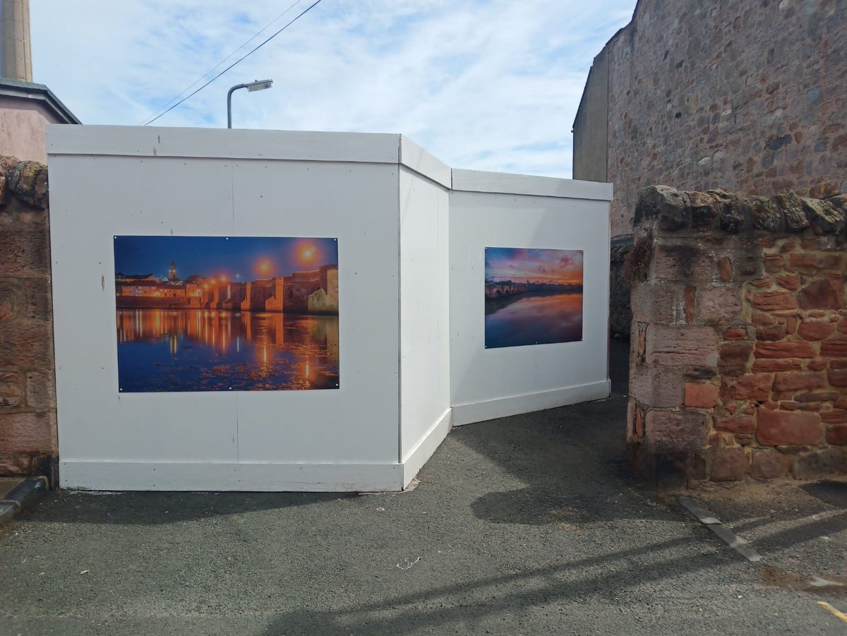 After a few weeks delay due to lockdown, we are thrilled to finally see Kevin and Brian's award winning photos on display on the construction panels at the #Berwick Infirmary site! Fantastic shots and congratulations to the other photographers who have had their work featured!