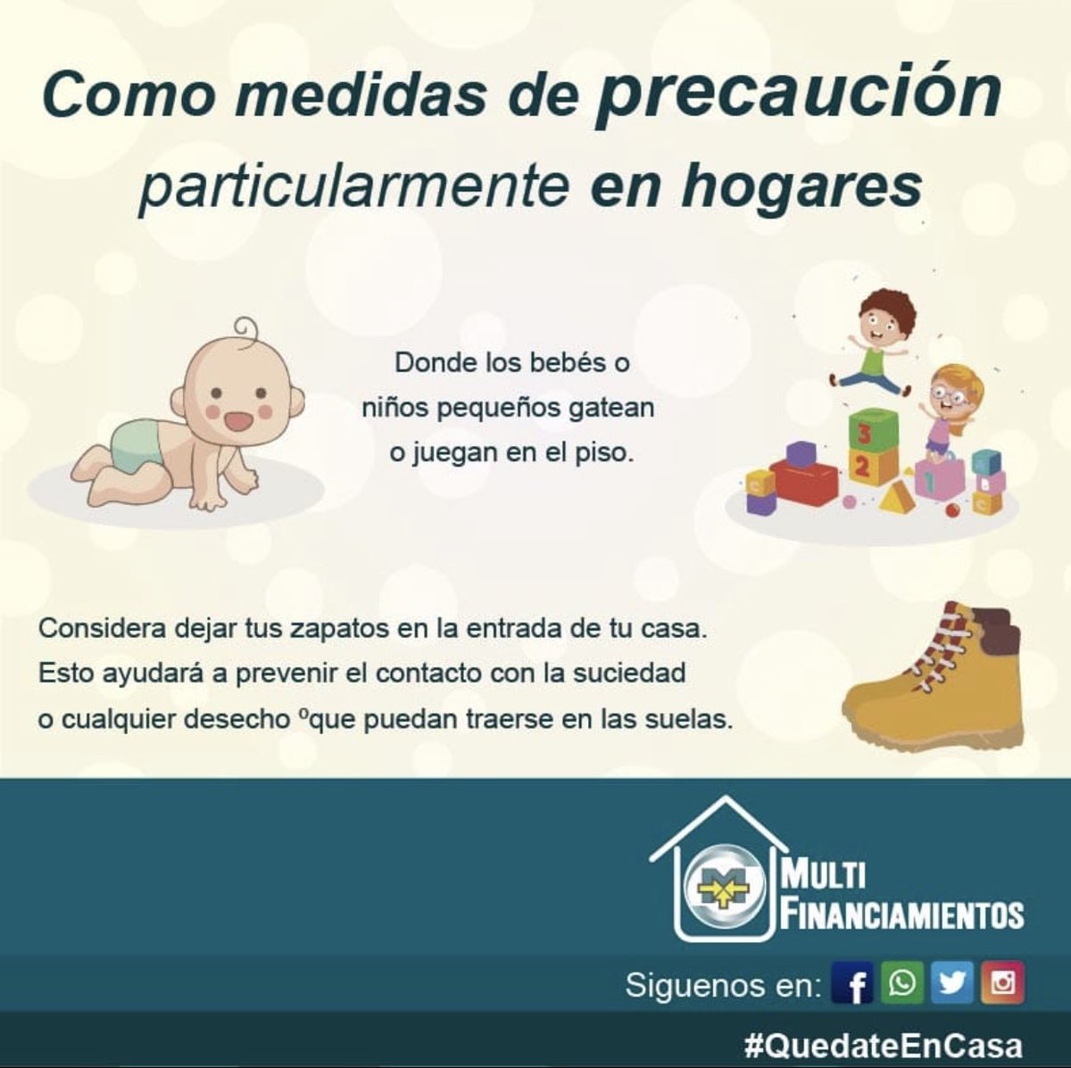 mfpty's tweet image. #MultiTips 

Medidas de precaución en nuestros hogares 🏠.
#quedateencasa #precaución #multifinanciamientos #amoranuestroshijos