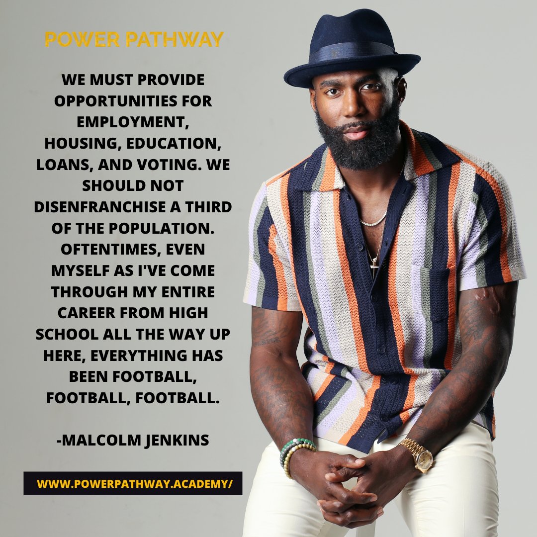 power_pathway's tweet image. "We must provide opportunities for employment, housing, education, loans, and voting. We should not disenfranchise a third of the population. Oftentimes, even myself as I've come through my entire career from high school all the way up here, everything has been football, footbal