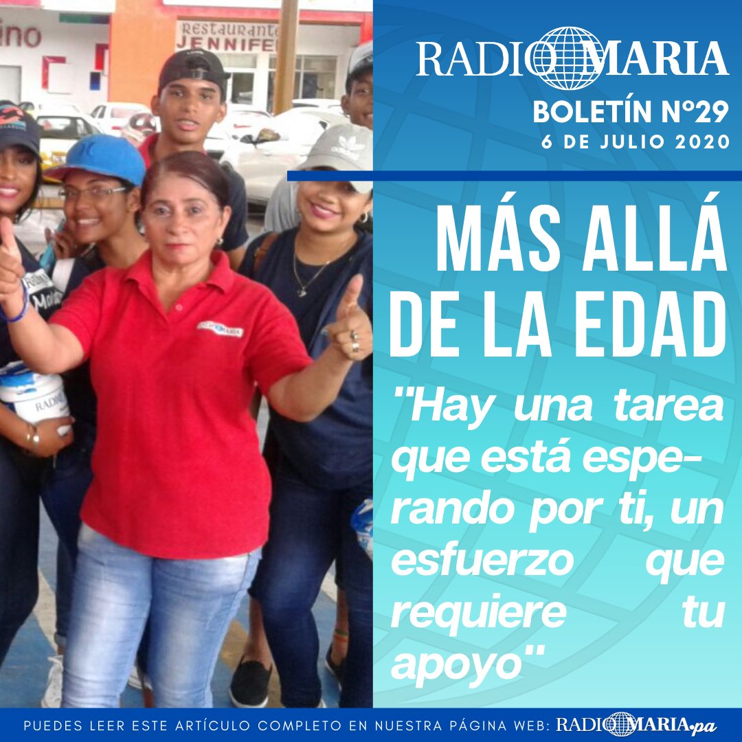 enfocatepty's tweet photo. RT rmpanama: Titulares - Boletín No. 29 | Promoción: Más allá de la edad - "Hay una tarea que está esperando por ti, un esfuerzo que requiere tu apoyo" Puedes leer el boletín completo en nuestra página web https://t.co/H9oEFbaMTh #RadioMaría #BoletínRad… https://t.co/p7IfpufKul