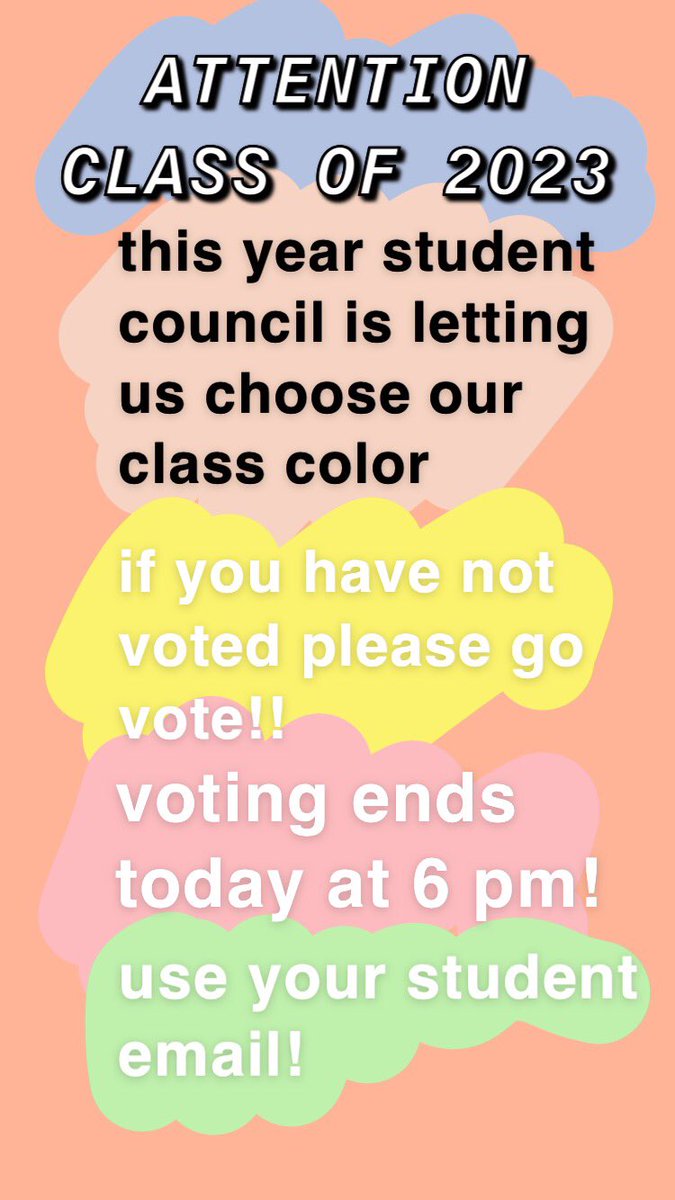 LpClassof23's tweet photo. TODAY IS THE LAST DAY YOU CAN VOTE! PLEASE GO VOTE!https://t.co/gK140OuDFa https://t.co/a81mceznnM