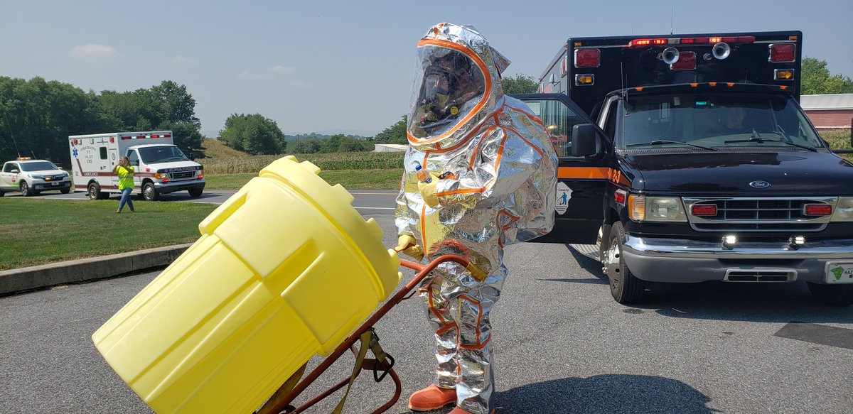 Susquehanna Valley EMS provided medical support earlier this morning for a HAZMAT incident in Mount Joy Township. Rheems Fire Department &amp; Hazmat 2 Environmental Fire Rescue Company worked to contain hazardous material inside a trash truck.