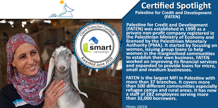 SmartCampaign_'s tweet photo. Palestine for Credit & Development (FATEN) has earned #SmartCertification. Congratulations!
@InclusionSR https://t.co/5DZTSKcSx3