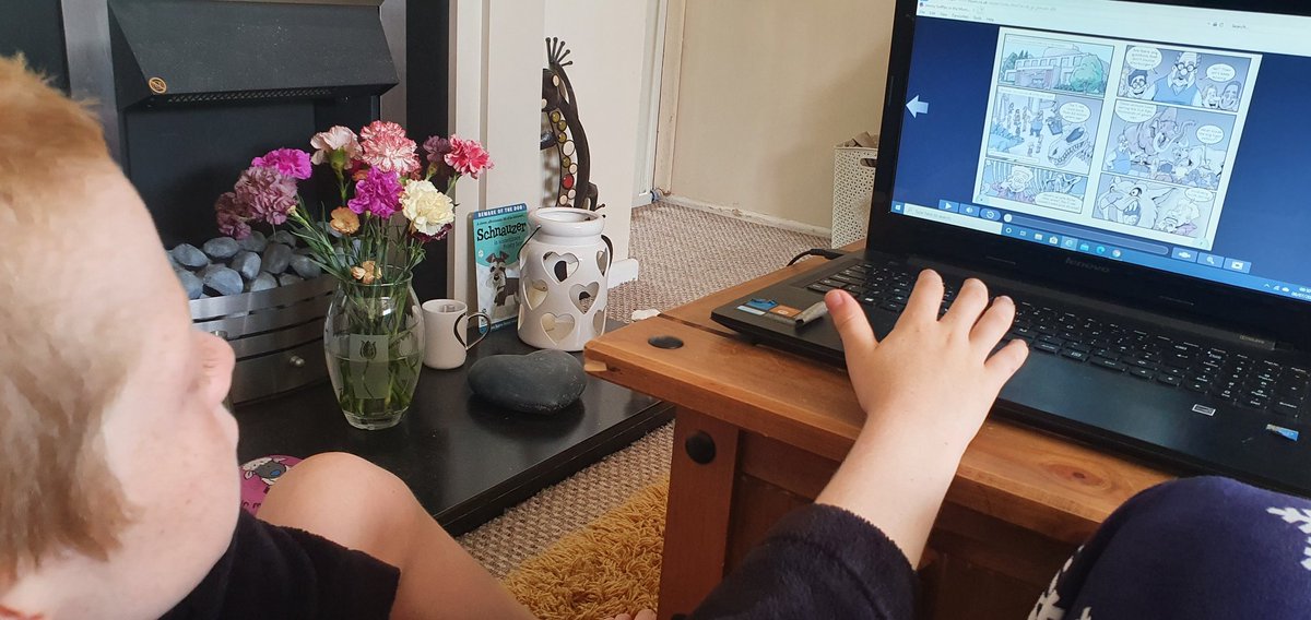 Kate06020820's tweet photo. @MrsPhil10445060 Home schooling a bit diff today as Zak here and doing his work aswel, Reading, Nessy and J2 Times Table done https://t.co/TAd3wrr5Kl