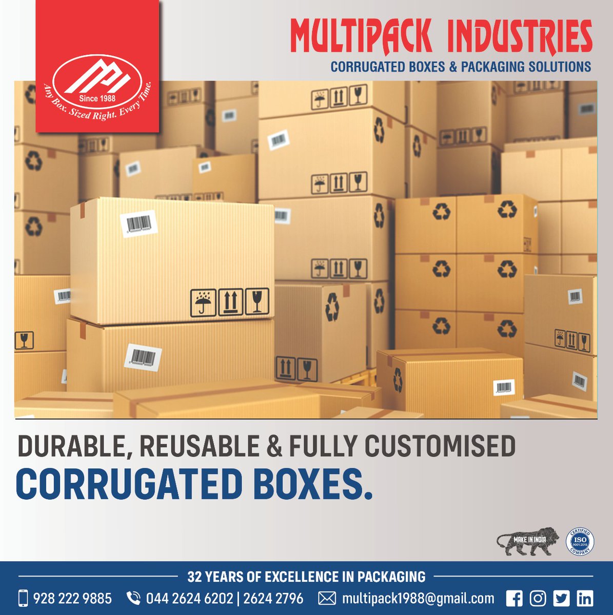 multipackind's tweet photo. Multipack Industries provides wide range of corrugated boxes to cater to the varied requirements of our customers.
#multipackindustries #multipack #cartonbox #corrugated #corrugatedroll #packaging #corrugatedbox #printedboxes #attractivepackaging #packagingsolutions https://t.co/shuzklmHlc