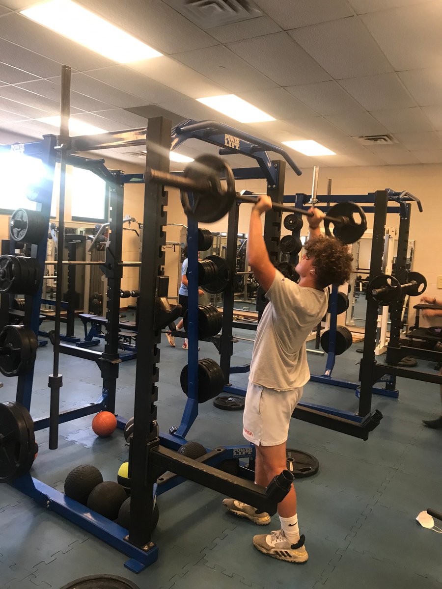 Working Hard.  47 Trojans working out and taking care of each other.  Masks up😷
