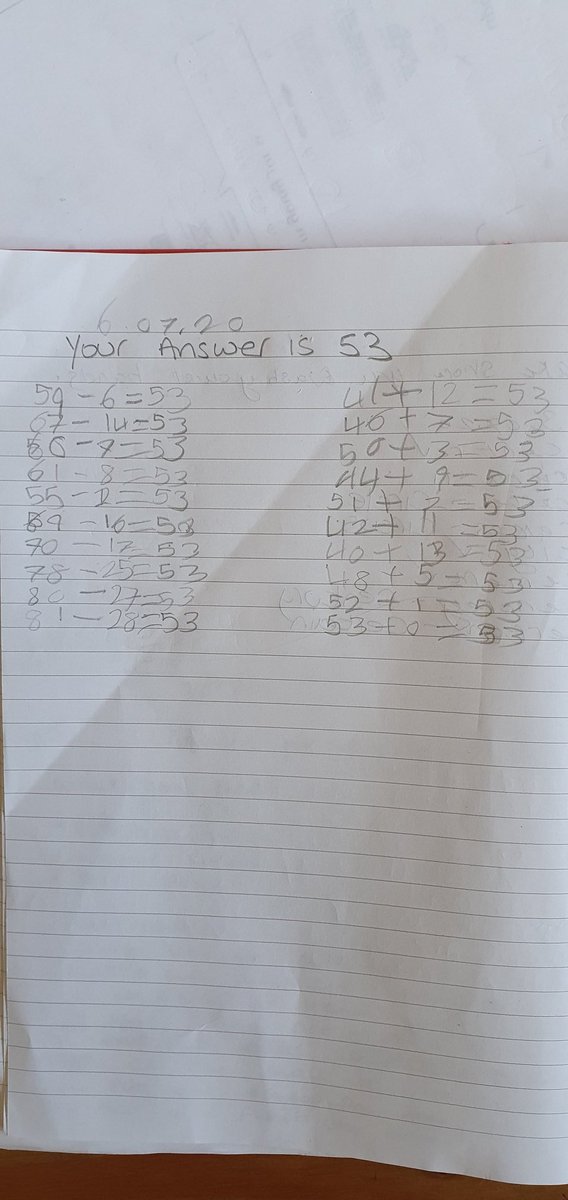 Kate06020820's tweet photo. @MrsPhil10445060 Tobie watched chapter 13 &amp; 14 but didnt understand what he had to do, He designed some buntin for Sports day , Spellings and the answer is 53 https://t.co/X8ibx37FWj