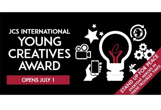 JCSInternation1's tweet photo. We're now accepting entries for this year's Young Creative Awards. People ages 18-29 can submit a one-minute video on the theme - "Stand Up For Peace - Everyday Heroes In These Troubled Times."

Information here:
https://t.co/Zsfvb65QRJ https://t.co/iOSA9bAFcT