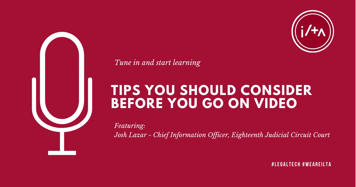 ILTANet's tweet photo. Need some tips before going on video? Tune into this #ILTAPodcast with Josh Lazar. He shares how to have a successful experience on camera! Listen here: https://t.co/YCDWAuinuz #WeAreILTA https://t.co/V5RZgsrc1k