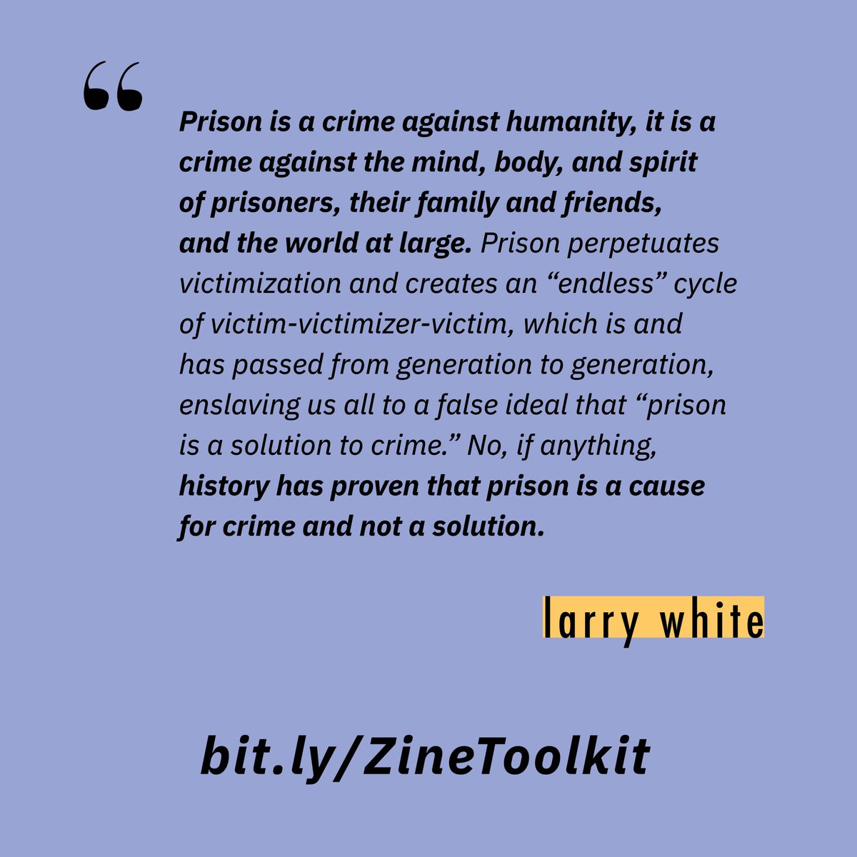 Prison_Zine's tweet photo. Let's unpack what the state deems "crime". The state legitimizes many forms of harm. Prison is harm. The outbreak at San Quentin is harm. Engage with works of incarcerated artists like Larry White &amp; join us in taking action. 

https://t.co/SyVpvpkOQj https://t.co/5Lx4mACt4o