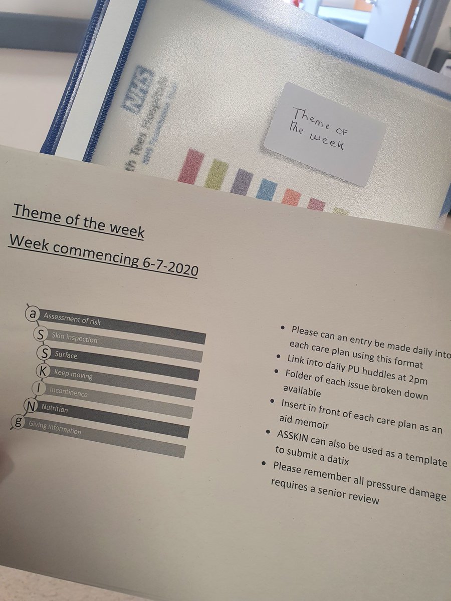 heather88081350's tweet photo. Theme of the week, start of pressure ulcer focus for Tocketts and traffic light PU guidance introduced for staff above each patient bedspace #gettingreadyforstaqc #reducingpu #teamtocketts @RiddioughSarah @SeanMcVay7 @joannefoster73 https://t.co/49LZj7HhNM