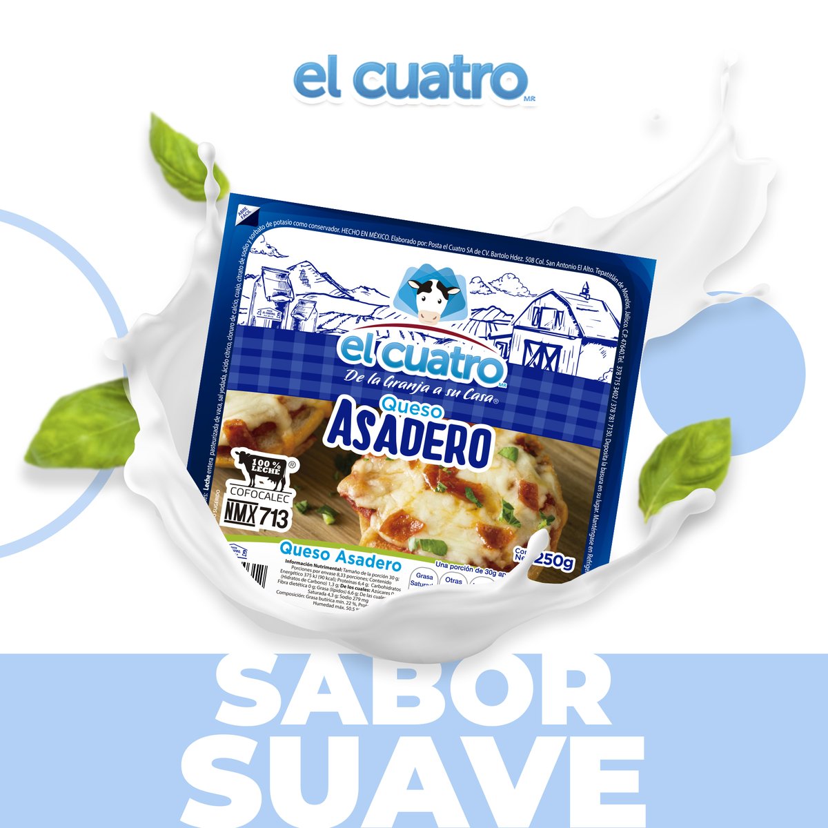 postaelcuatro's tweet photo. Queso Asadero El Cuatro delicioso para todas tus comidas, excelente para fundir.
#Elcuatro #Delagranjaasucasa #Quesos https://t.co/3JRBKxlLgx
