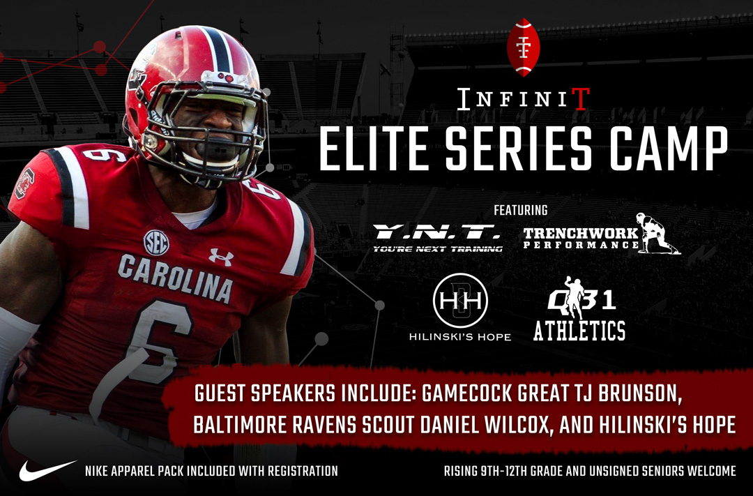 Campers who are registered for our Elite Series Camp on Saturday- we look forward to seeing you! Two notes:
1) Please remember the camp location is at Ben Lippen School - 7401 Monticello Road, Columbia, SC 29203
2) Registration is from 10:30 a.m.-11:30!

See you there!