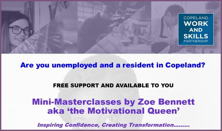 WomenOutWest2's tweet photo. A great opportunity to access free courses delivered by "The Motivational Queen"! These are brought to you through @copelandbc "Work and Skills Programme" and could really help you build confidence and skills if out of work https://t.co/1SyJBxrDgM  #confidence #cumbria https://t.co/gEgwWsxZty