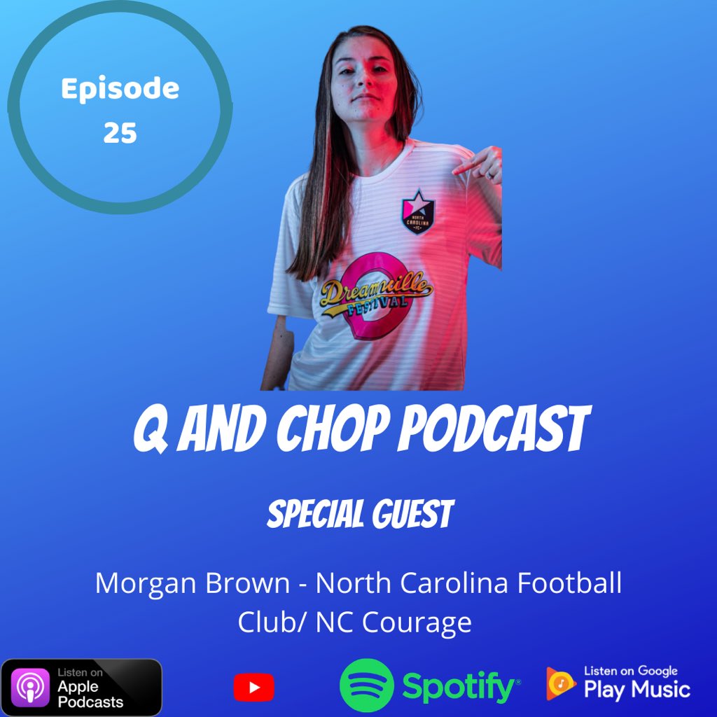 QandCHOP's tweet photo. This Week’s Special Guest is Morgan Brown from @TheNCCourage @NorthCarolinaFC https://t.co/1L35BO4xDz