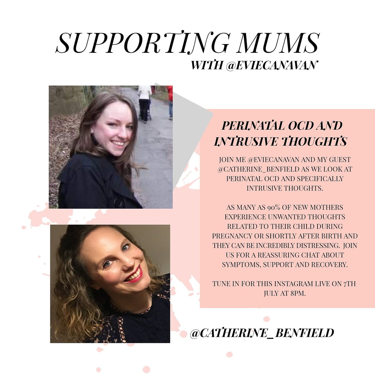 eviecanavan's tweet image. As part of my &apos;Supporting Mums&apos; series in Instagram,  I am joining up with @TamingOlivia to talk about Intrusive Thoughts on 7th July at 8pm. Follow me on Instagram @EVIECANAVAN 
#maternalmhmatters 
#Maternalocd
