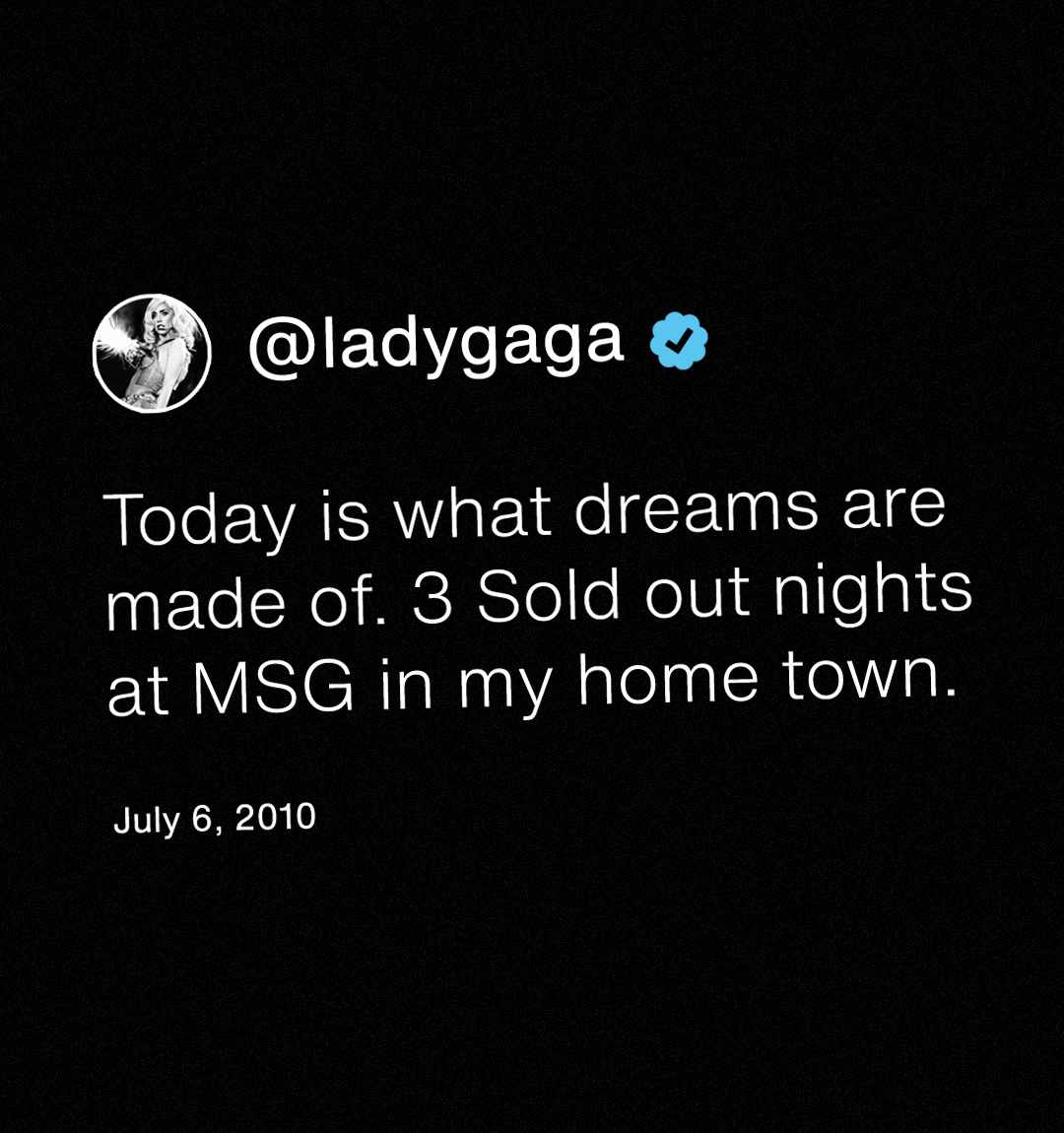 10 years ago today, Lady Gaga's high school dream came true.