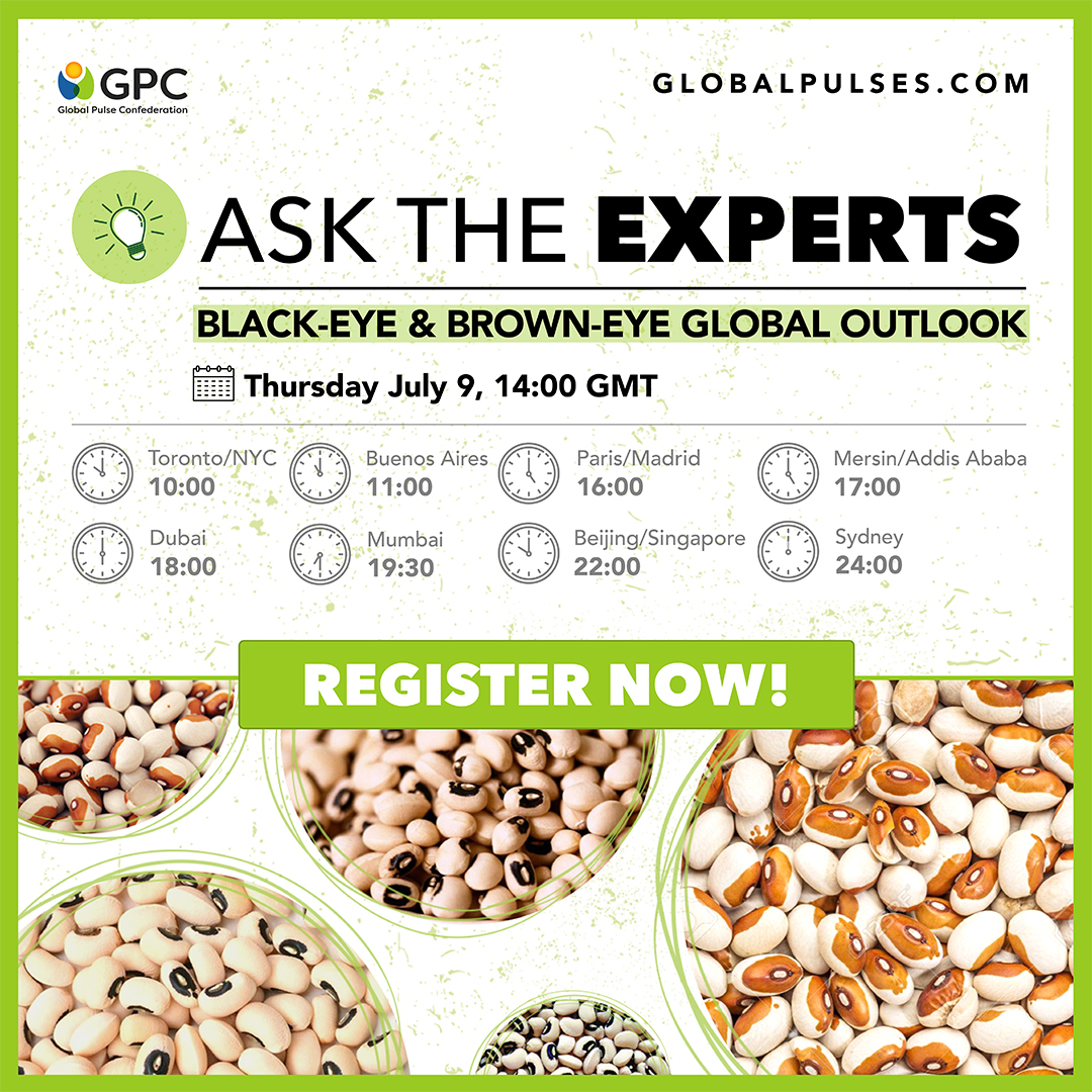 GlobalPulsesGPC's tweet photo. #GPCAskTheExperts: Black-Eye and Brown-Eye Global Outlook
Can world supplies keep up with demand? How have international market dynamics changed? What's behind the production fluctuations of the past 3 years?
For GPC members only. Become a member at:
https://t.co/Hvm8TYrNl2 https://t.co/l2L2Jsgxui